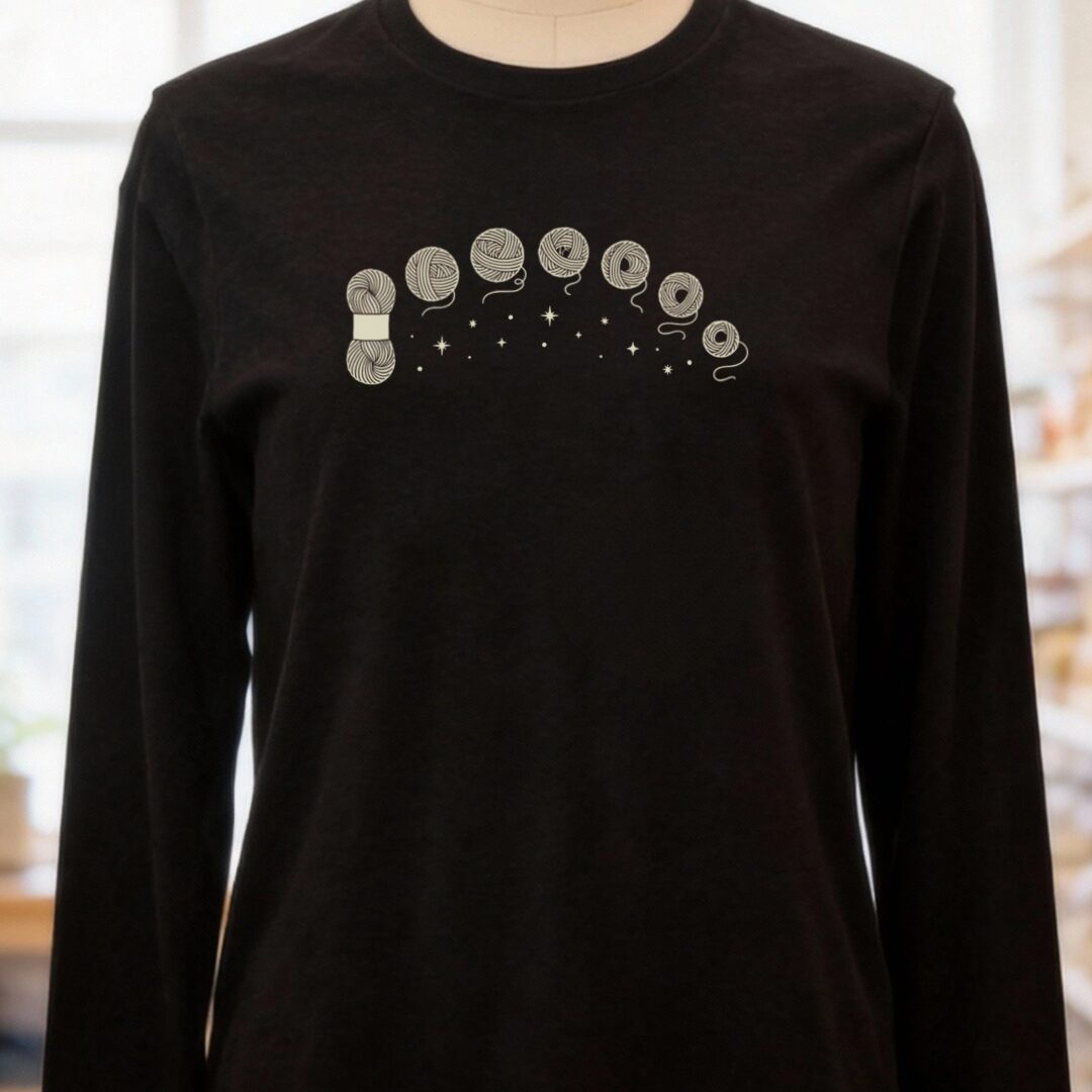 Celestial Yarn Long Sleeve Tee Black t-shirt
