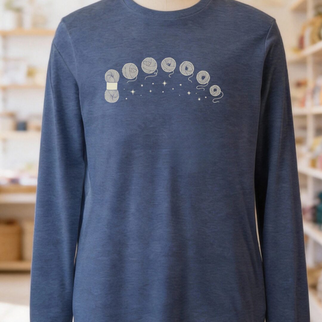 Celestial Yarn Long Sleeve Tee Navy t-shirt