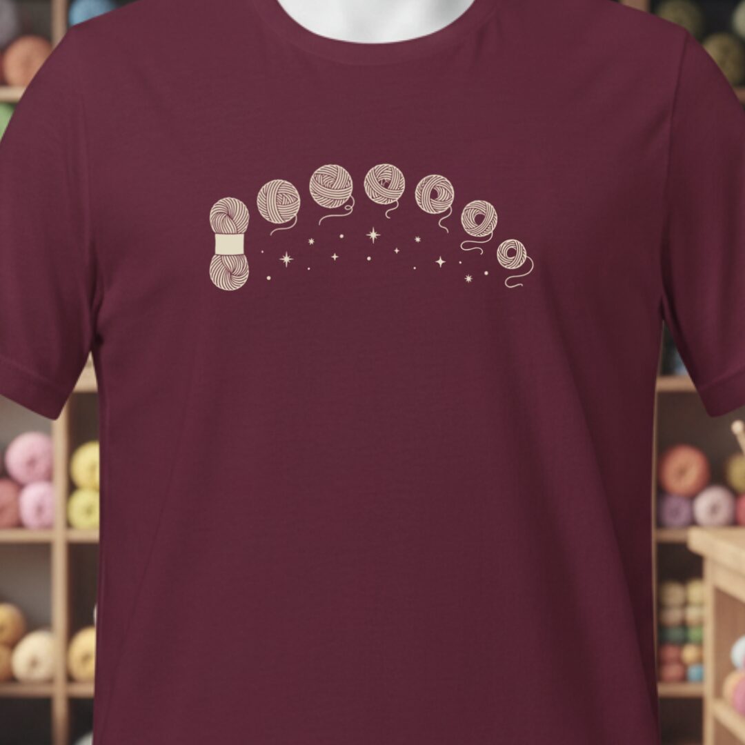 Celestial Yarn T-Shirt Maroon t-shirt