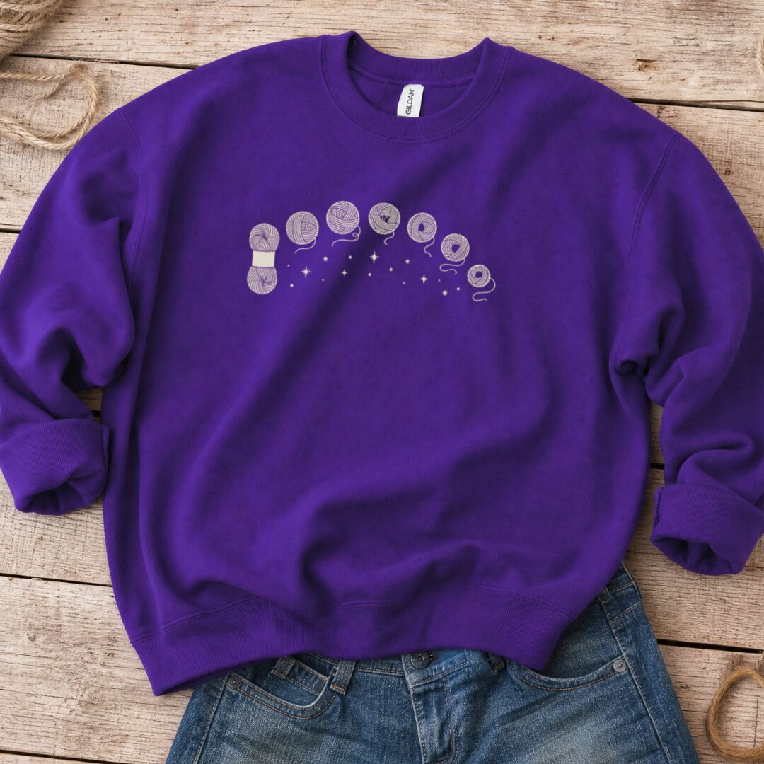 Celestial Yarn Sweatshirt Purple t-shirt
