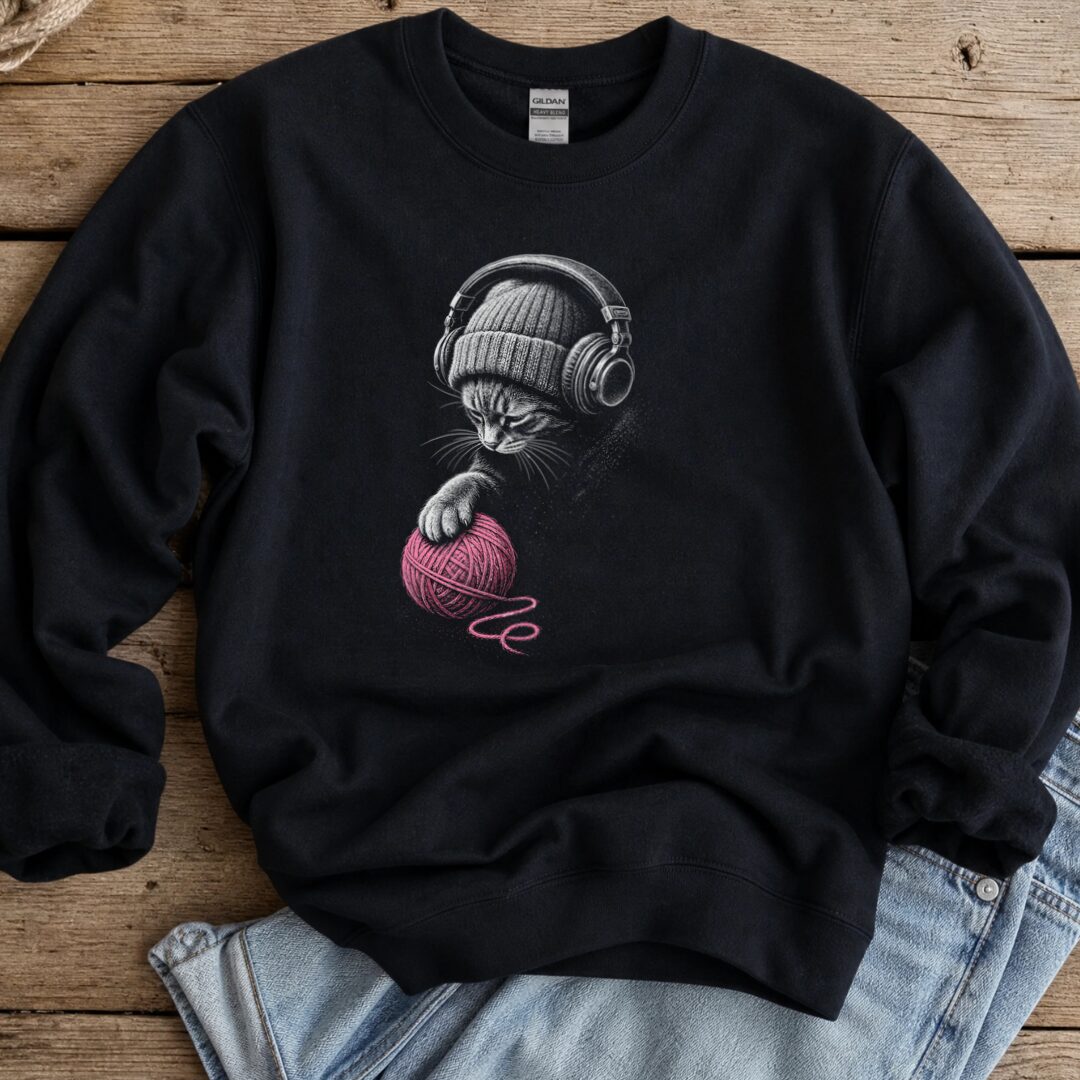 Chill Cat Sweatshirt Black t-shirt