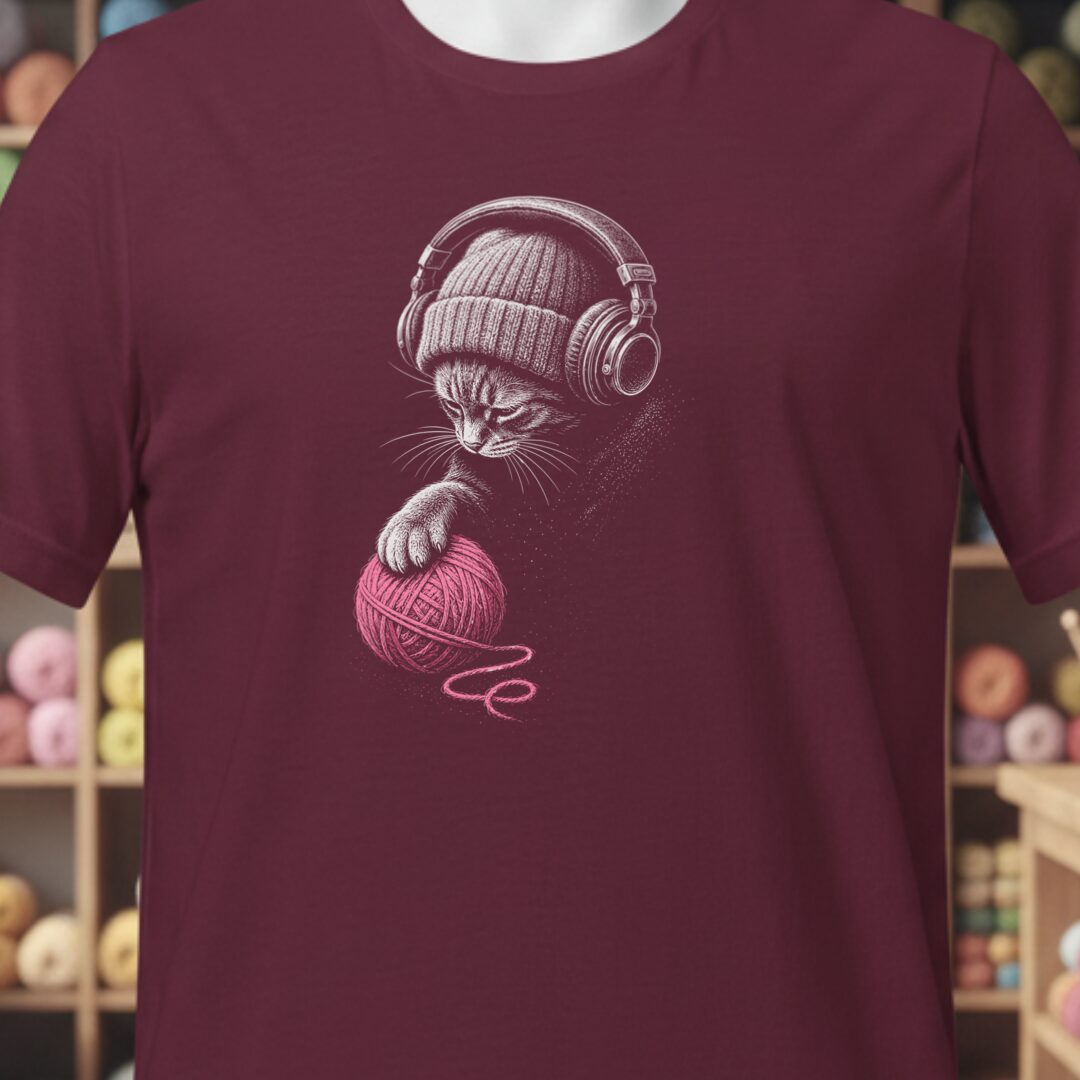 Chill Cat T-Shirt Maroon t-shirt