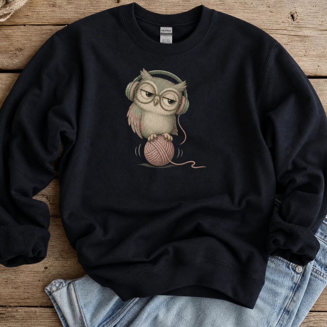 Chilling Owl Sweatshirt Black t-shirt