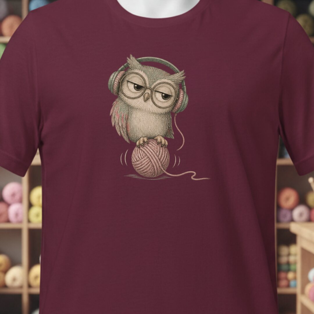 Chilling Owl T-Shirt Maroon t-shirt