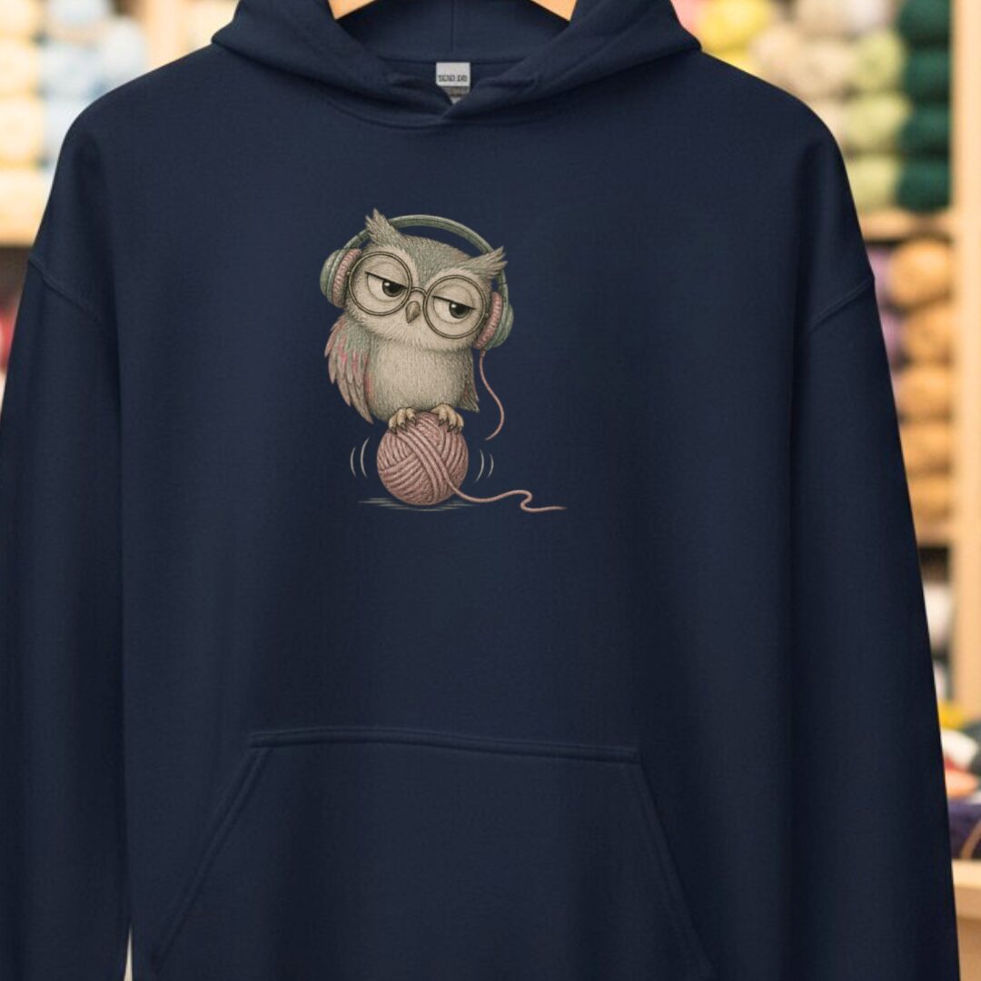Chilling Owl Hoodie Navy t-shirt