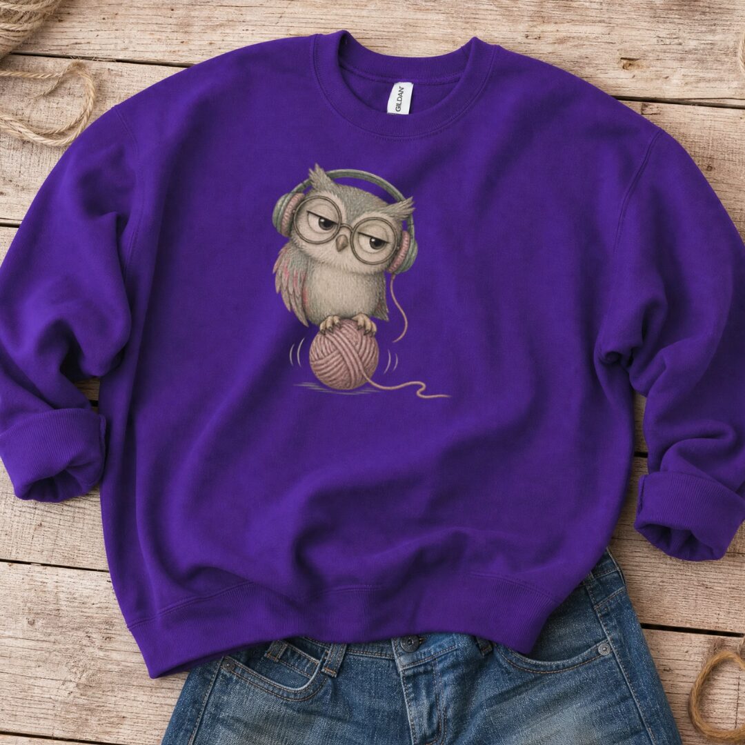 Chilling Owl Sweatshirt Purple t-shirt