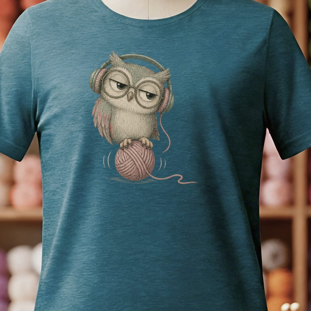 Chilling Owl T-Shirt Teal Blue t-shirt