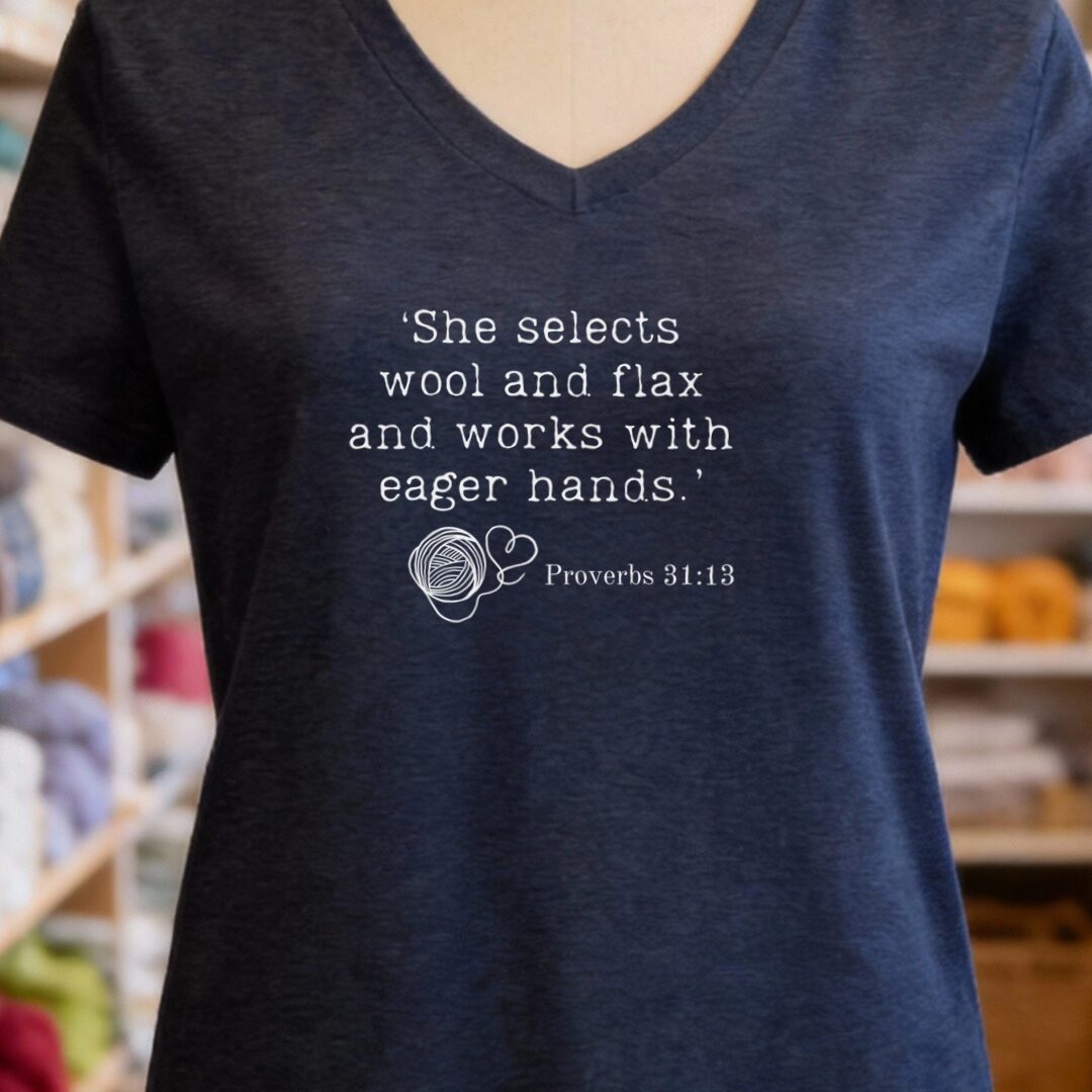 Christian Proverb V-Neck T-Shirt Navy t-shirt