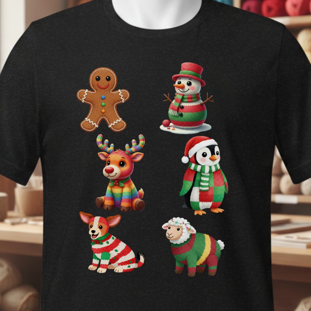 Christmas Knit T-Shirt Black t-shirt