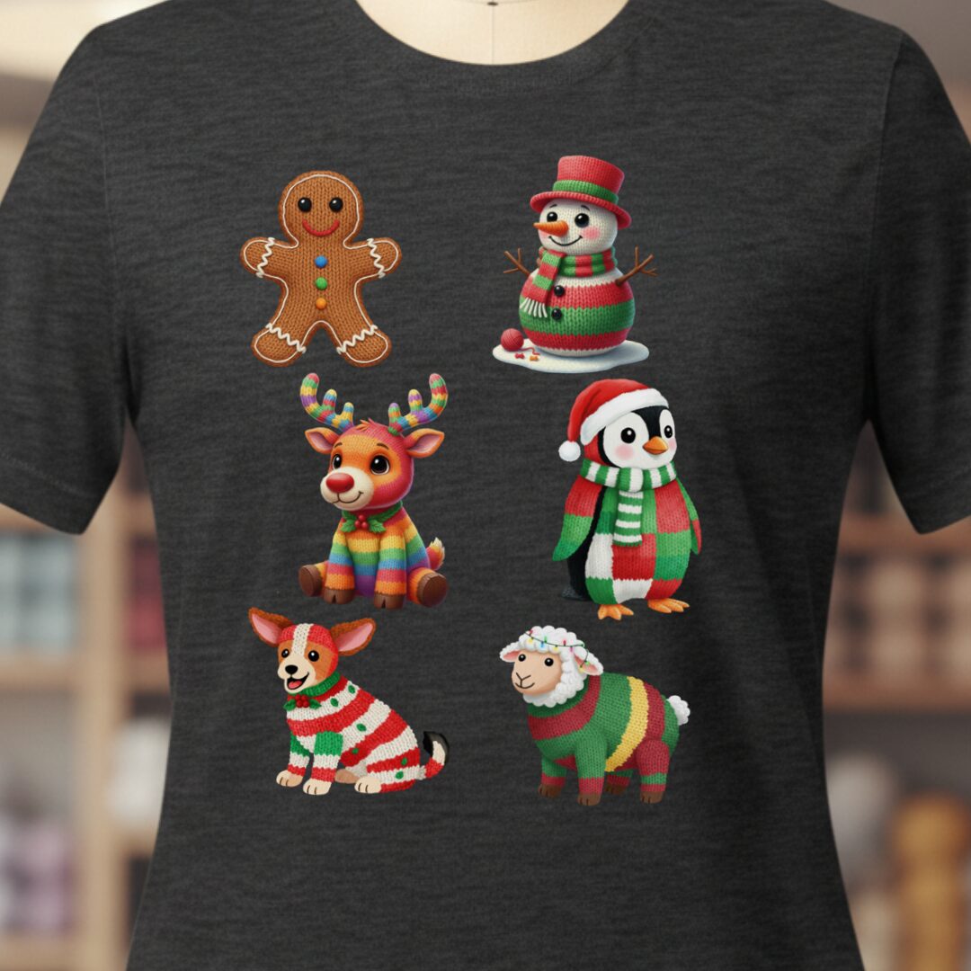 Christmas Knit T-Shirt Dark Grey t-shirt
