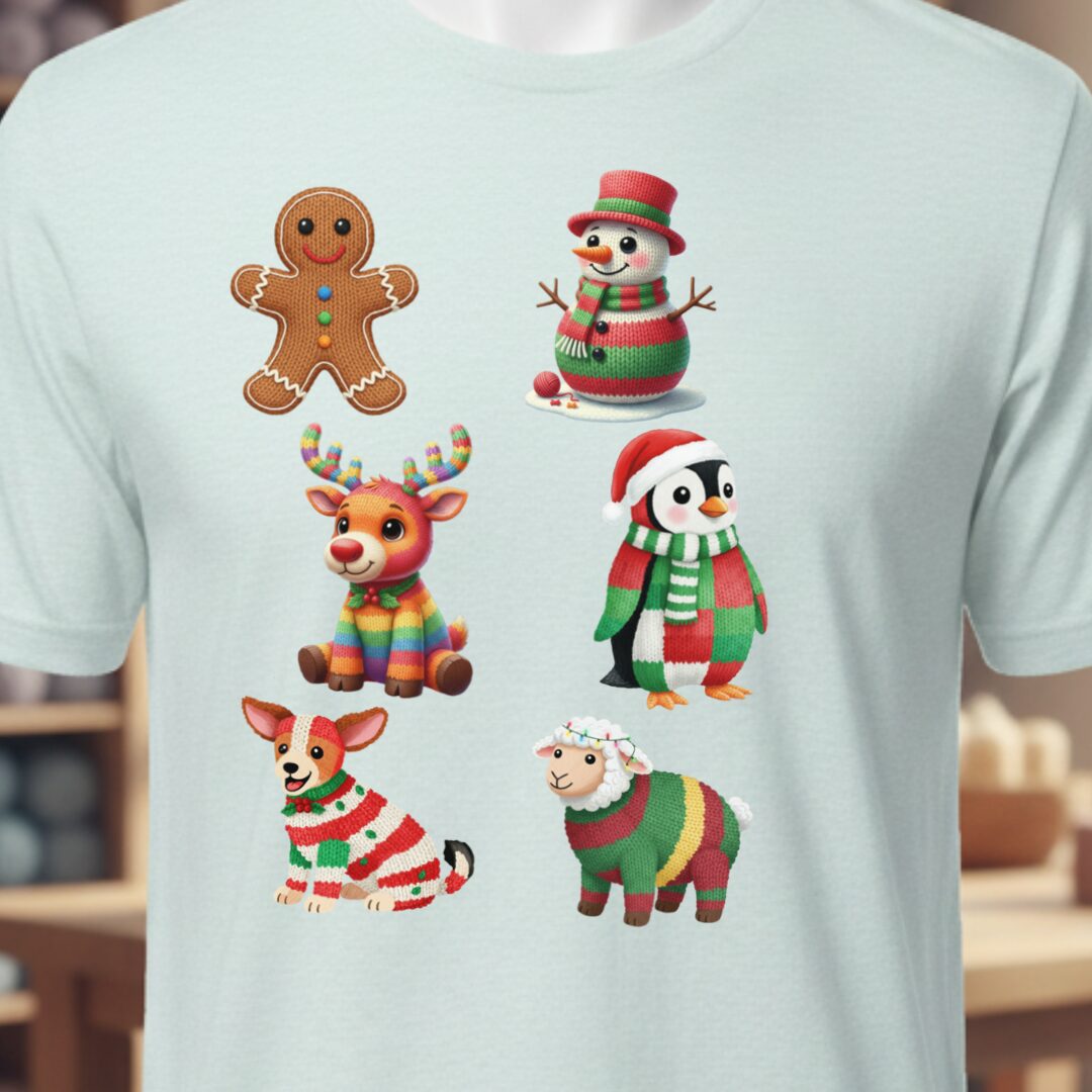 Christmas Knit T-Shirt Ice Blue t-shirt