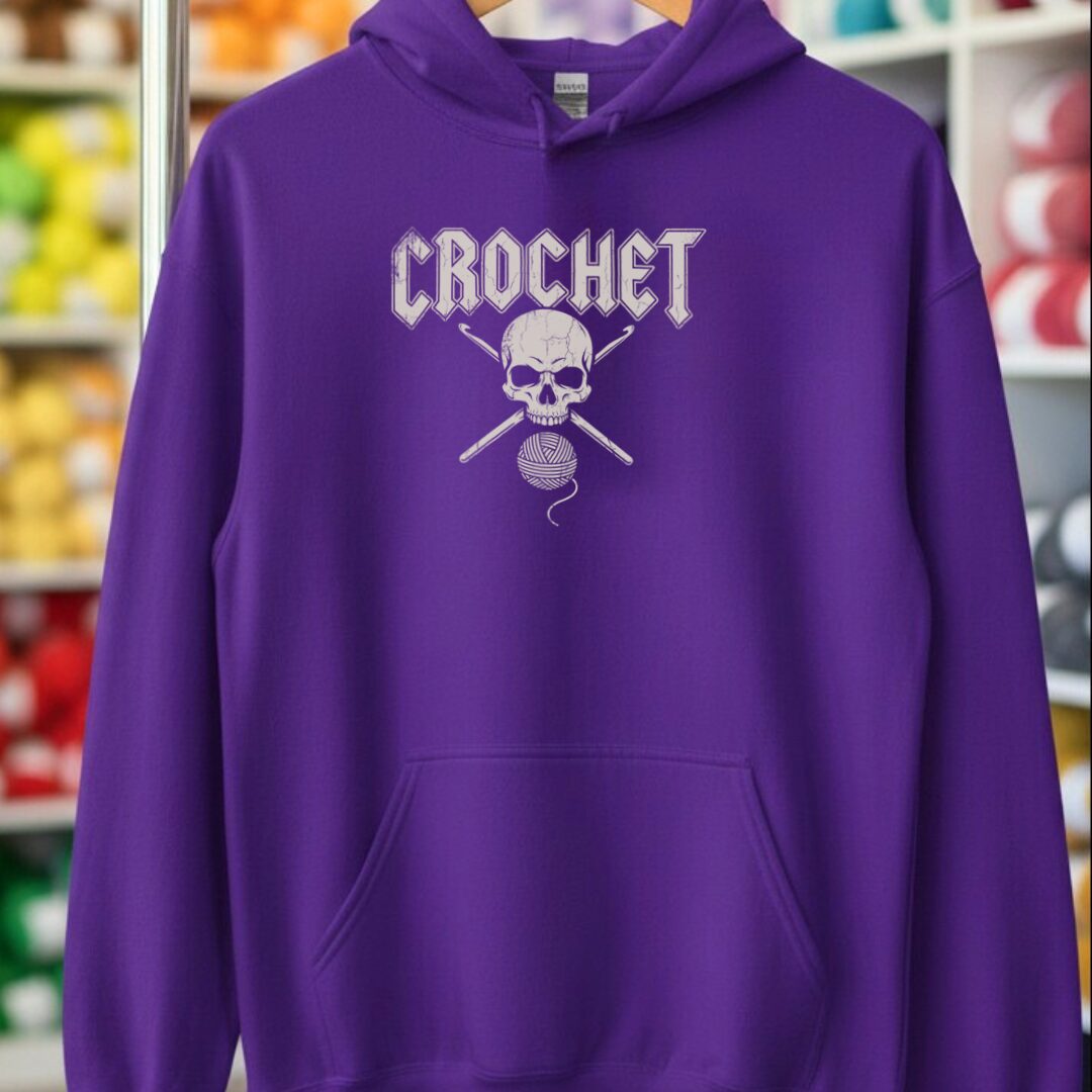Classic Rock Crochet Hoodie Purple t-shirt