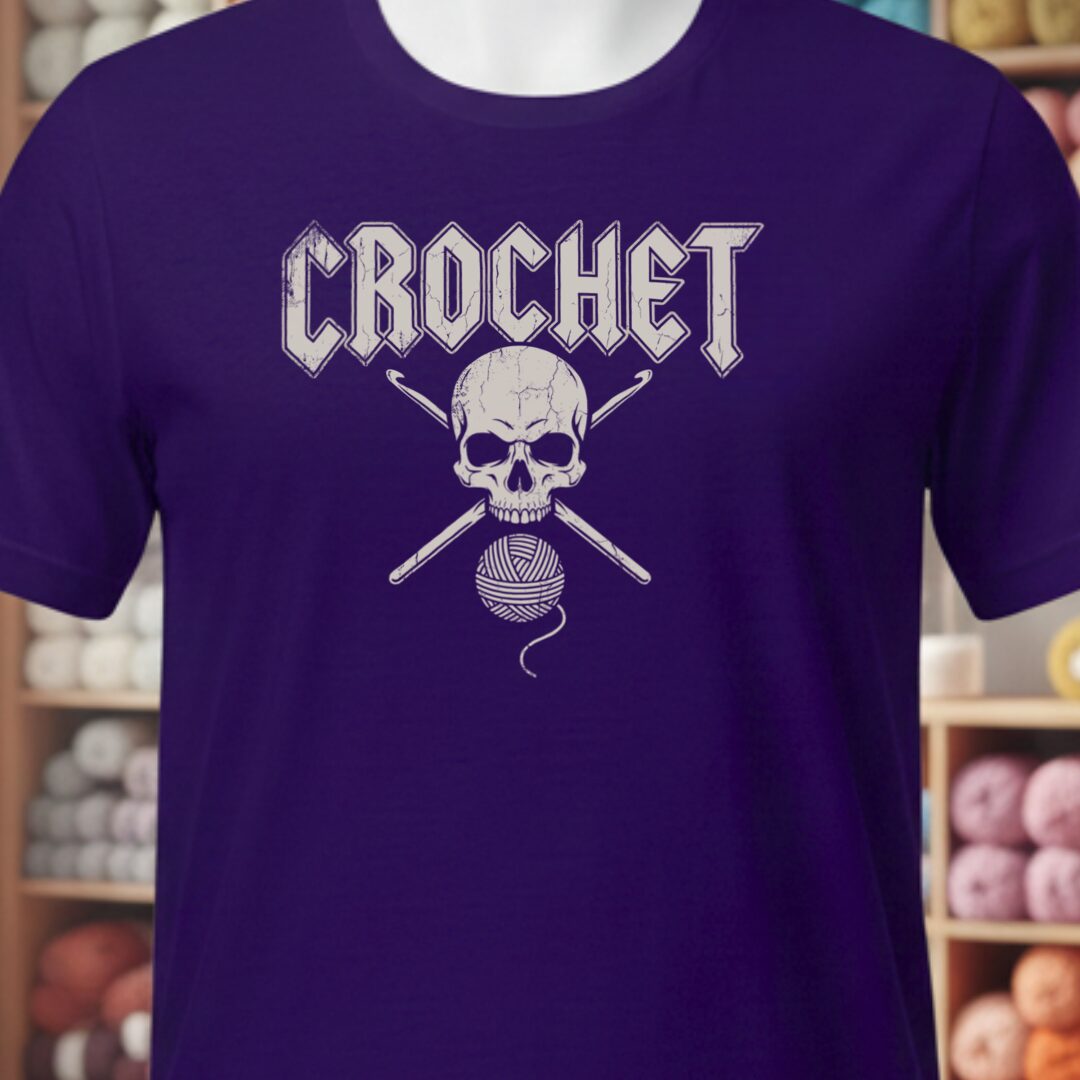Classic Rock Crochet T-Shirt Purple t-shirt