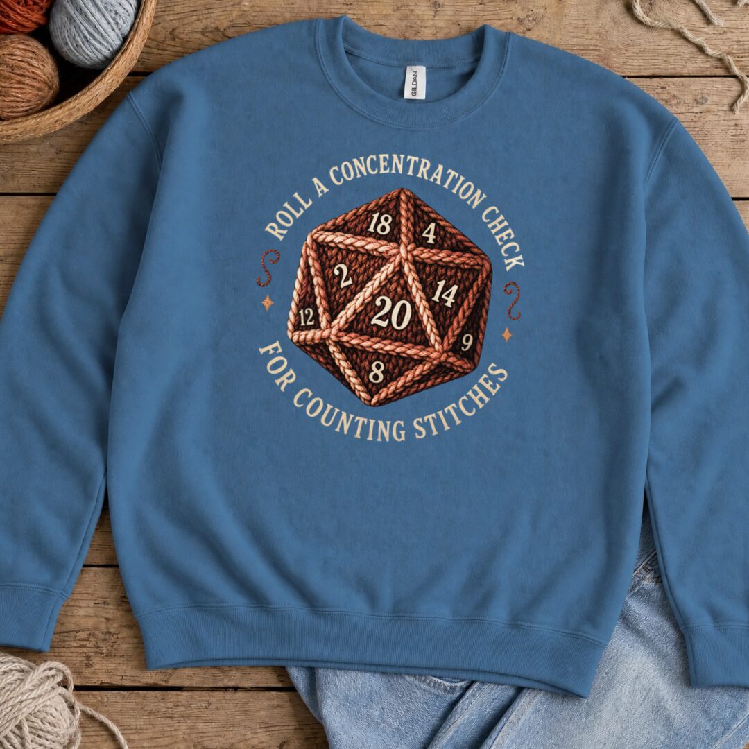Concentration Check Sweatshirt Indigo Blue t-shirt
