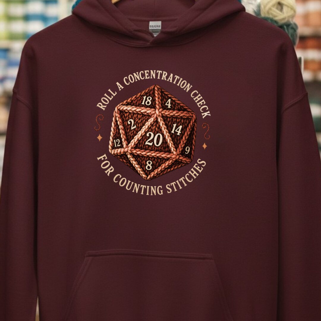 Concentration Check Hoodie Maroon t-shirt