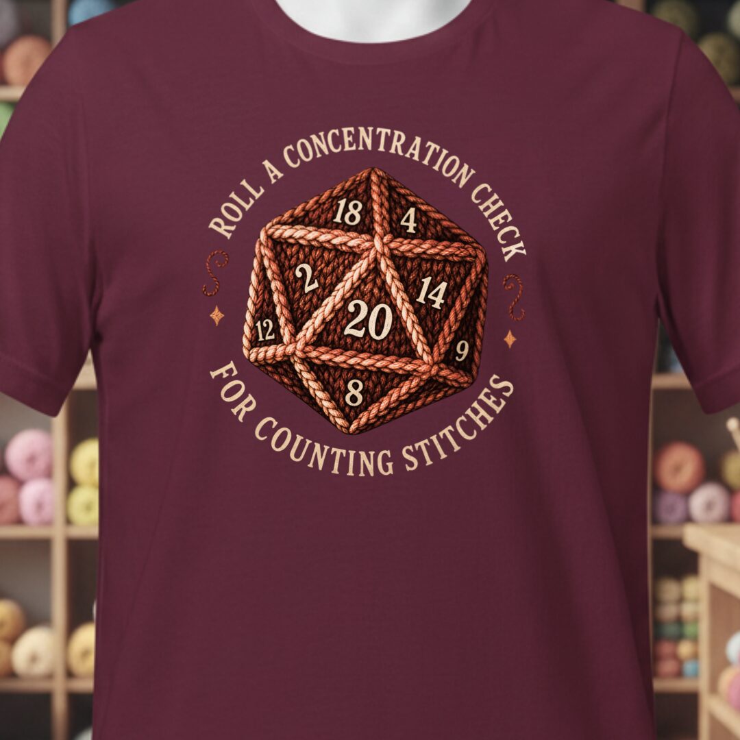 Concentration Check T-Shirt Maroon t-shirt