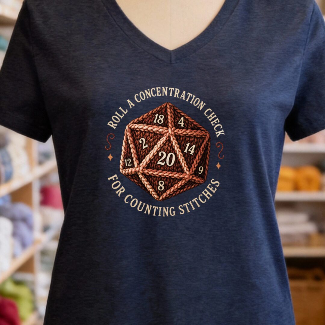Concentration Check V-Neck T-Shirt Navy t-shirt