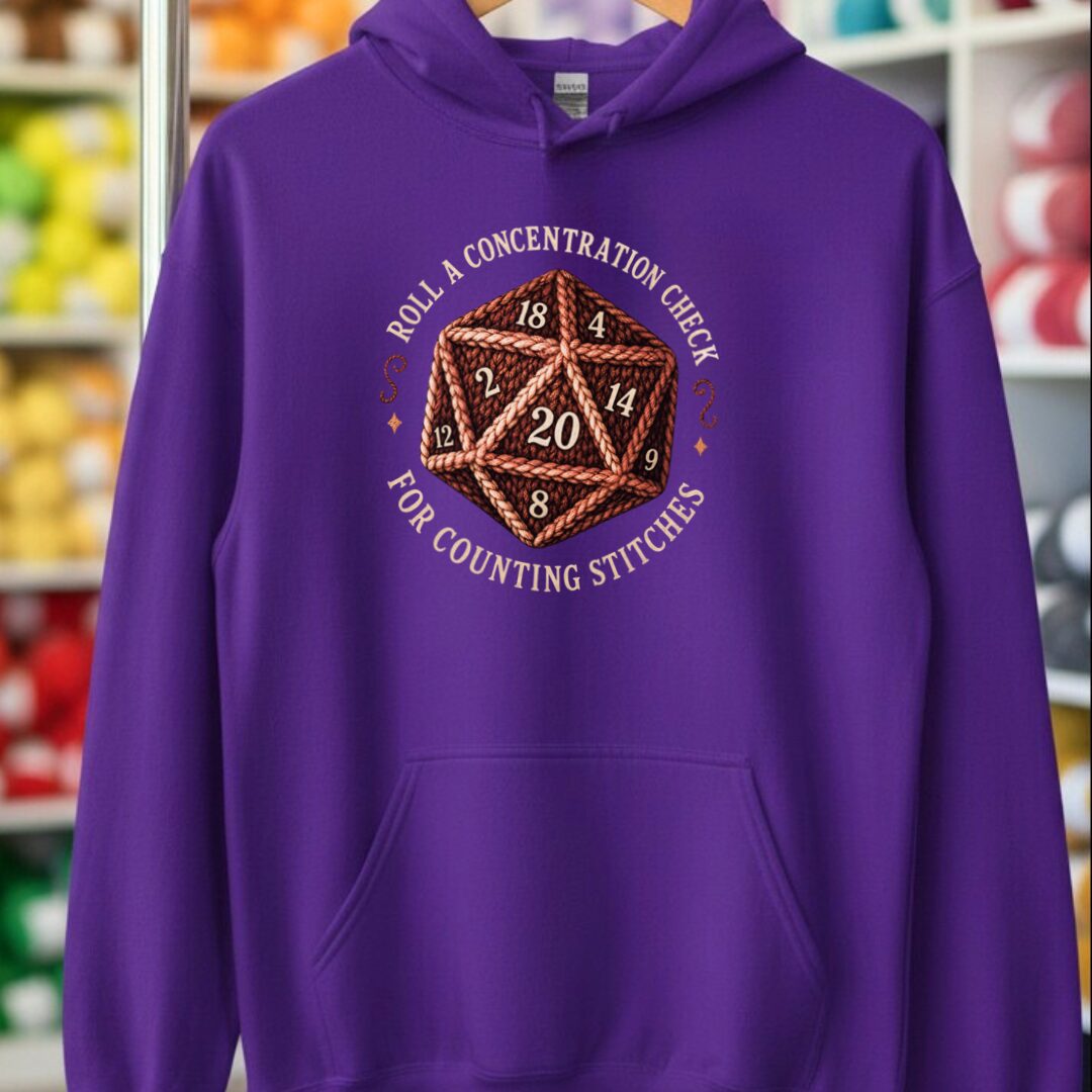 Concentration Check Hoodie Purple t-shirt