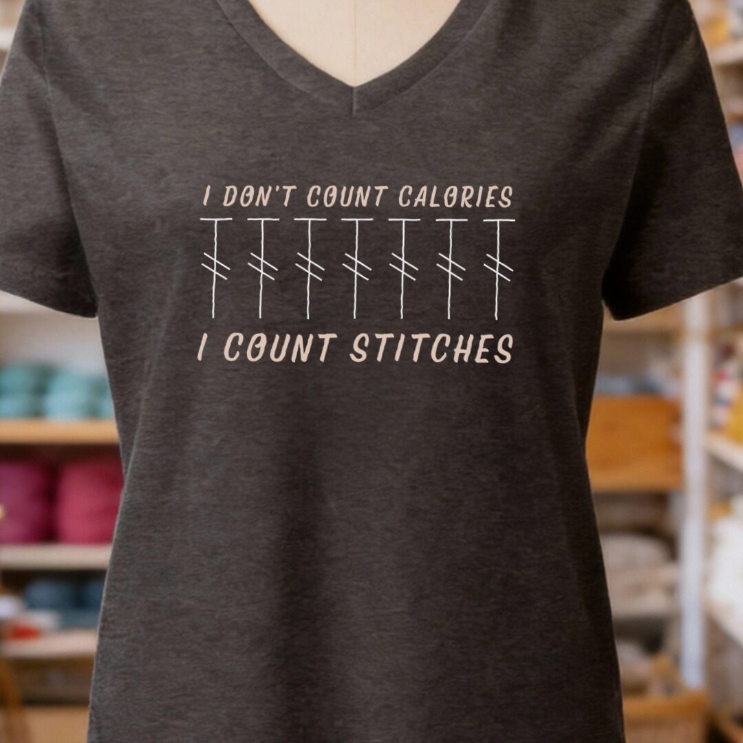 Count Calories Dark Grey V Neck.jpg