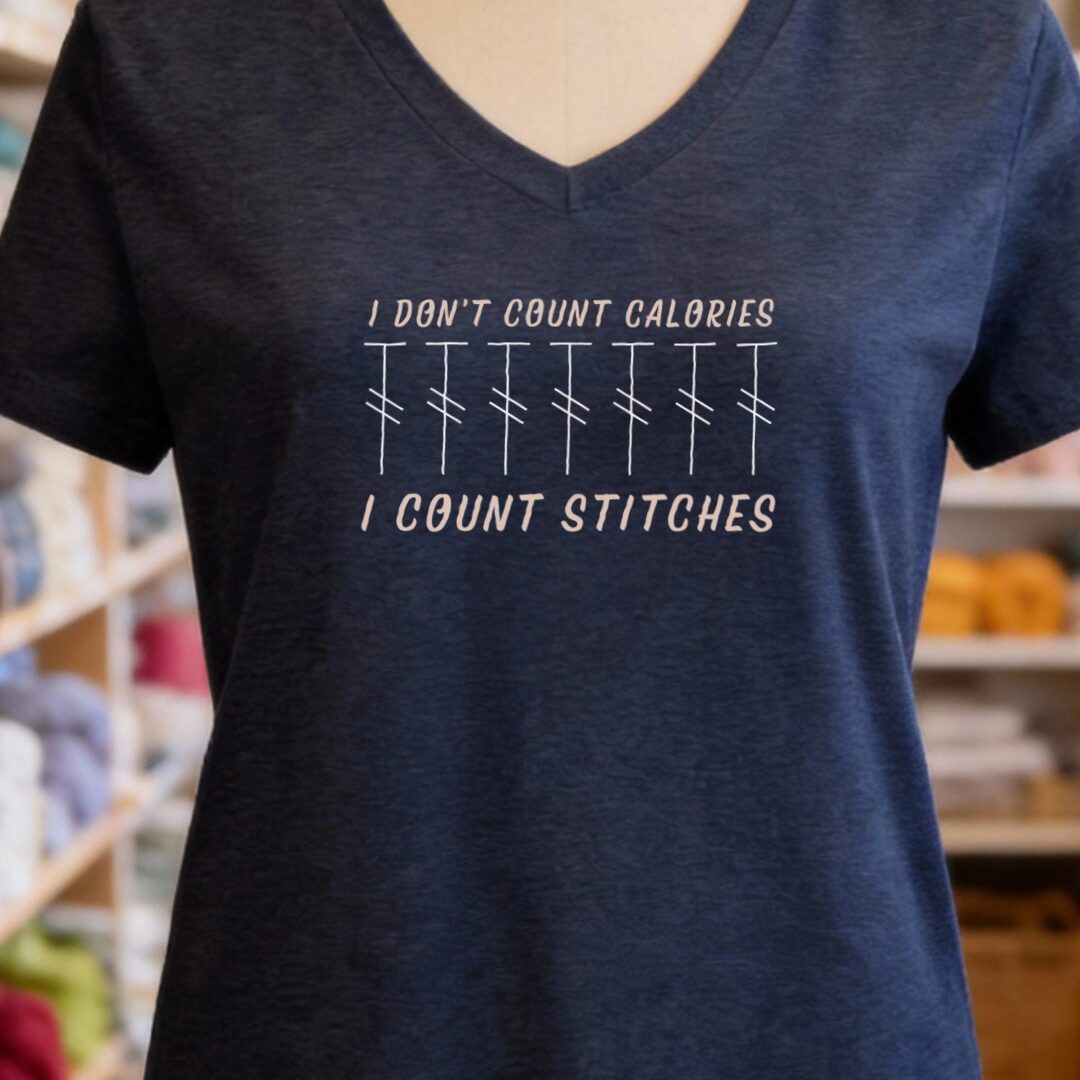 Count Calories Navy V Neck.jpg