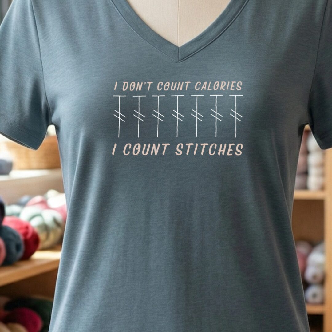 Count Calories Slate V Neck.jpg