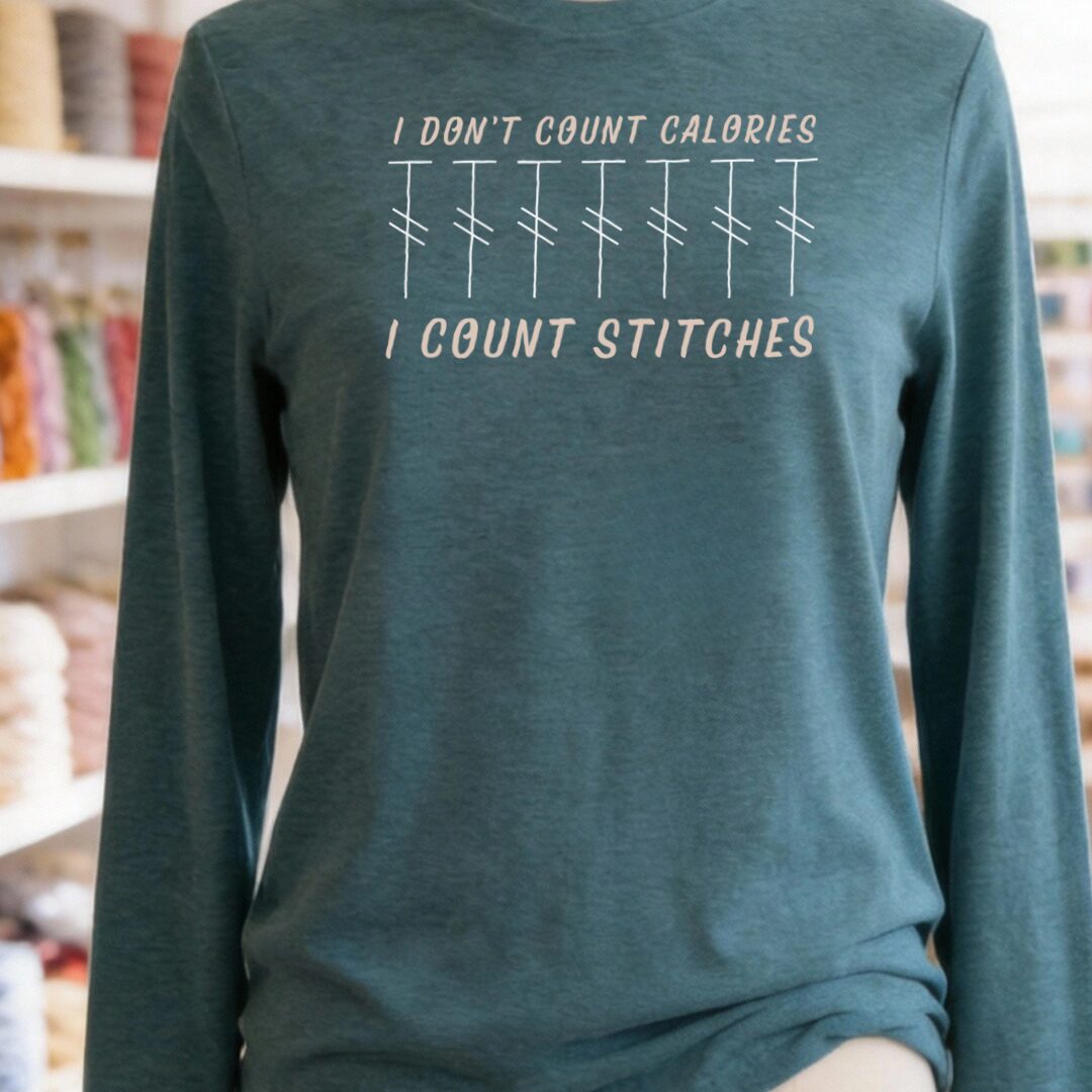 Count Calories Teal Blue Long Sleeve Tee.jpg