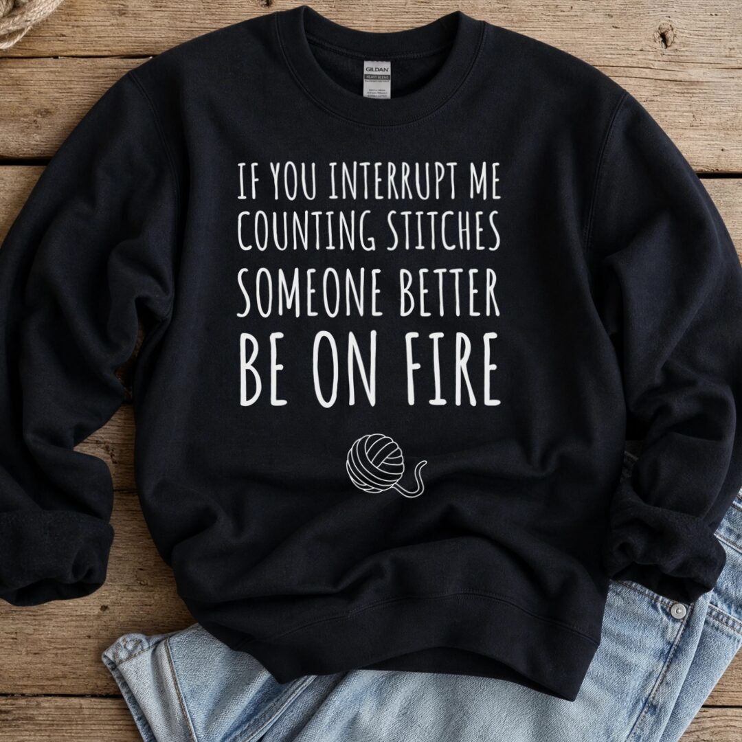 Counting Stitches Sweatshirt Black t-shirt