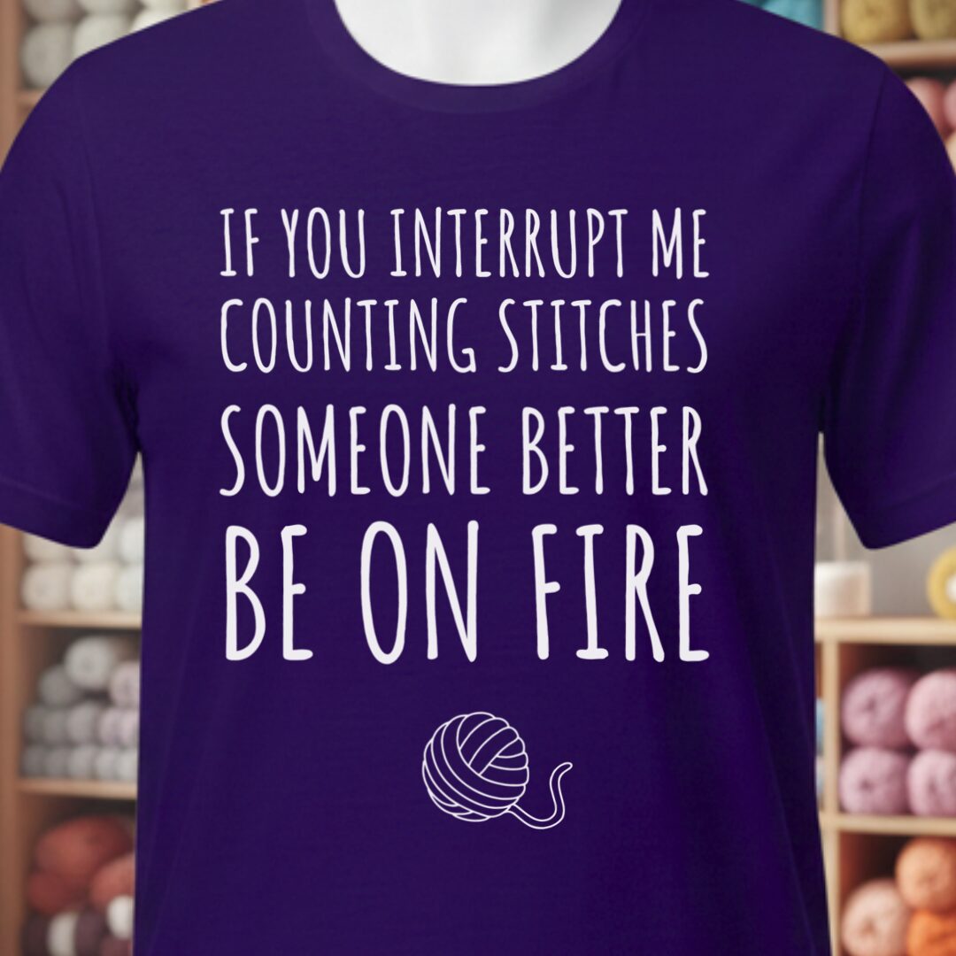 Counting Stitches T-Shirt Purple t-shirt