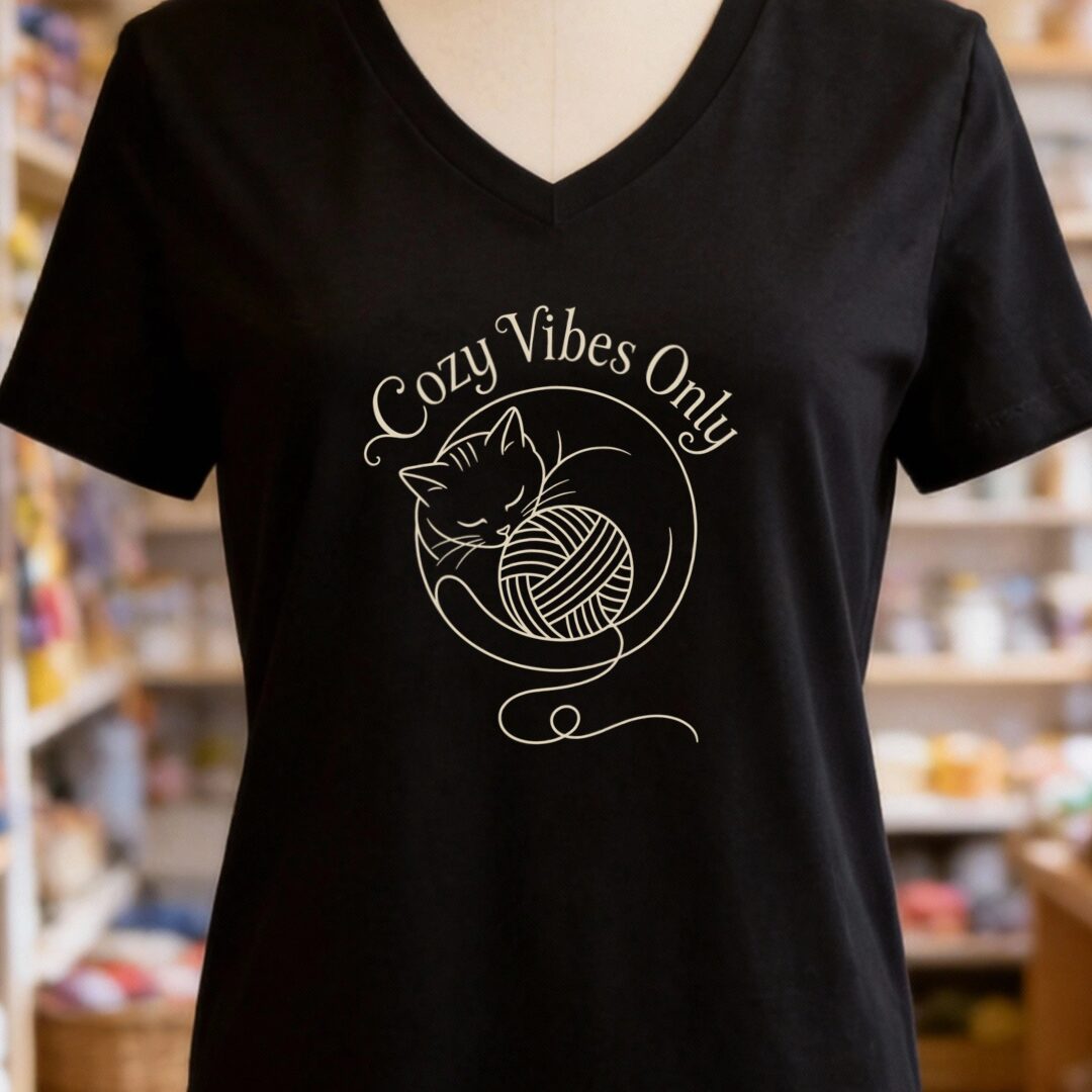 Cozy Vibes Only Black V Neck.jpg