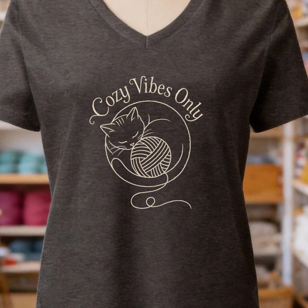 Cozy Vibes Only Dark Grey V Neck.jpg