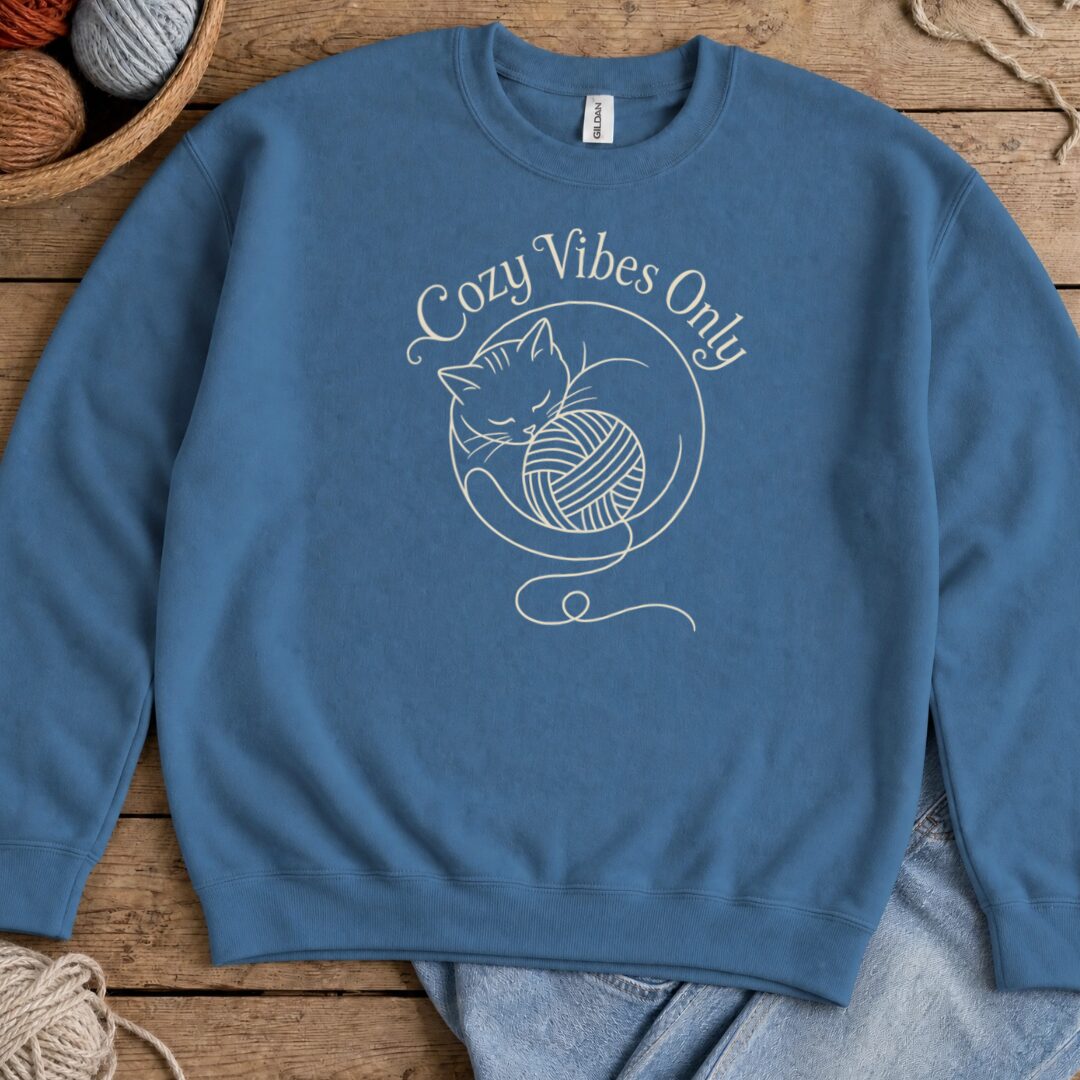 Cozy Vibes Only Indigo Blue Sweatshirt.jpg