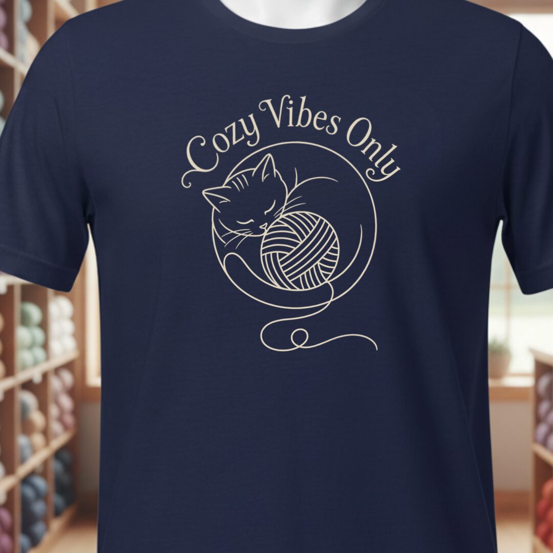 Cozy Vibes Only Navy T-Shirt.jpg