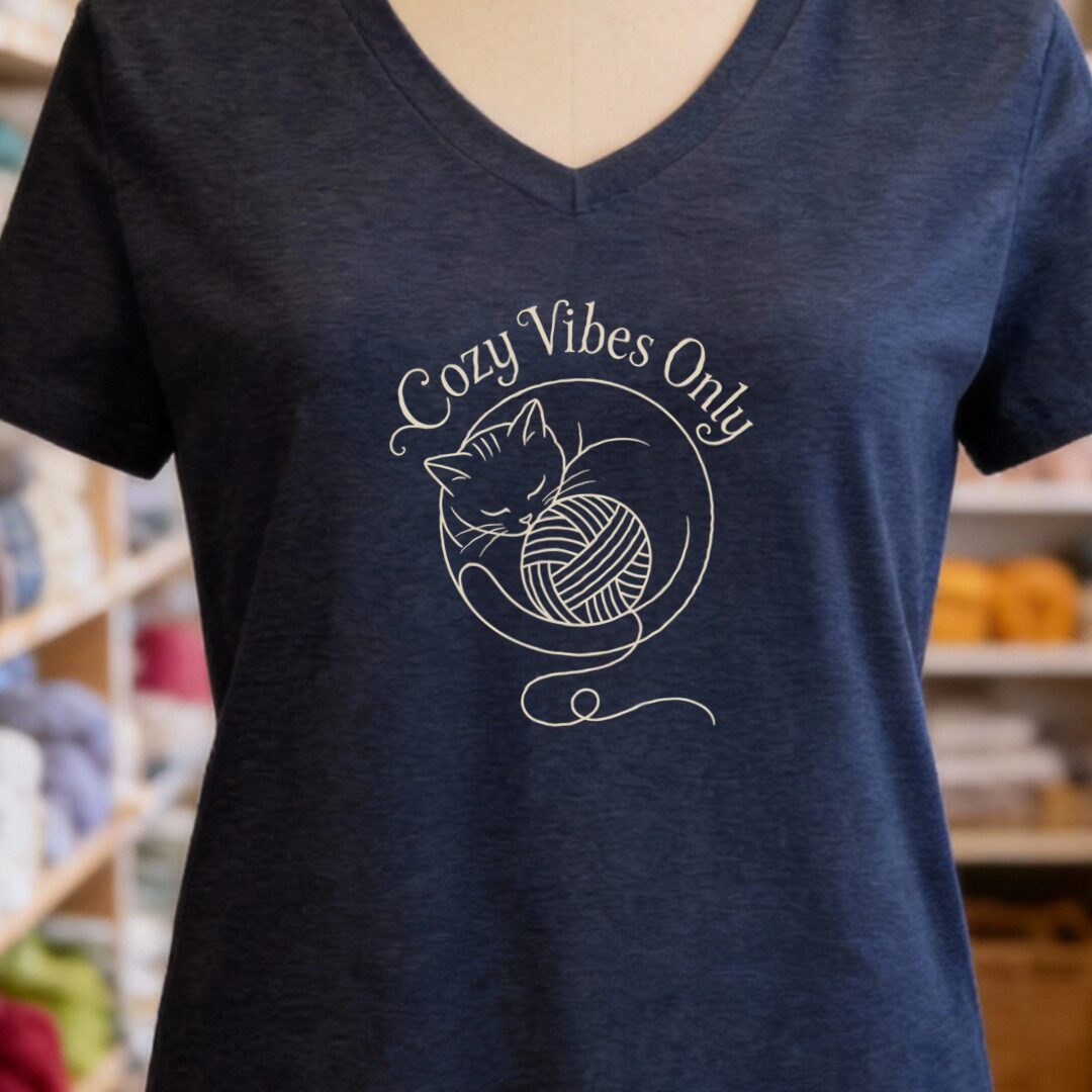 Cozy Vibes Only Navy V Neck.jpg