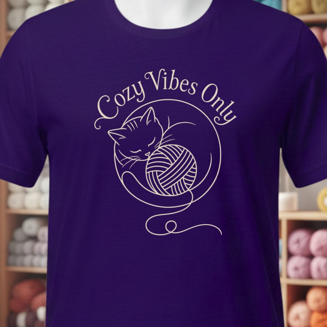 Cozy Vibes Only Purple T-Shirt.jpg