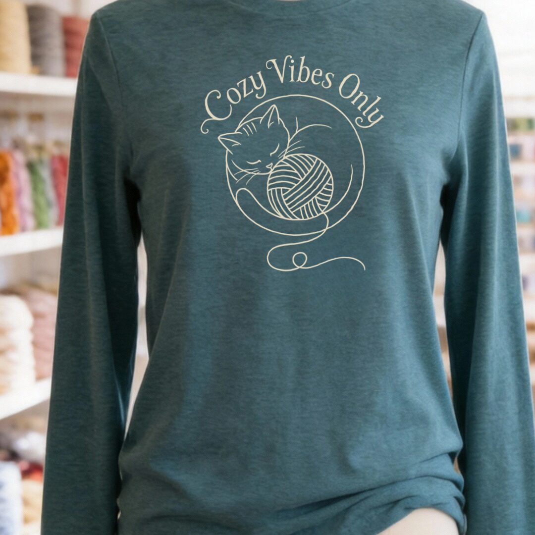 Cozy Vibes Only Teal Blue Long Sleeve Tee.jpg