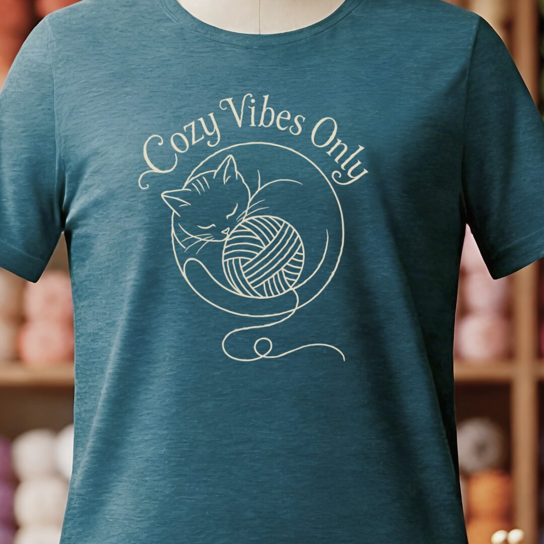 Cozy Vibes Only Teal Blue T-Shirt.jpg