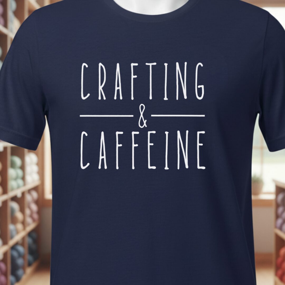 Crafting & Caffeine T-Shirt Navy t-shirt