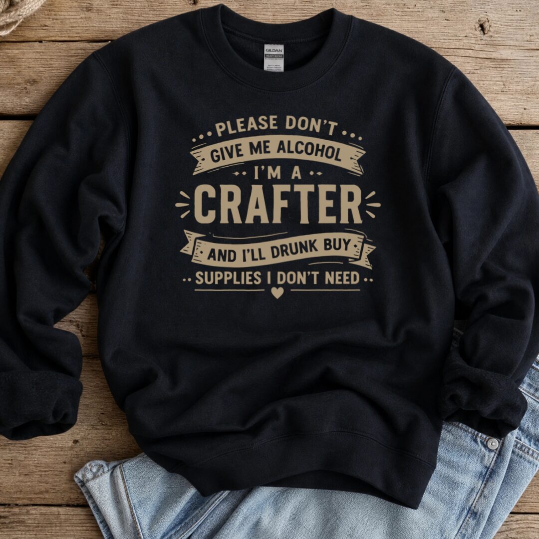 Crafting Drunk Sweatshirt Black t-shirt