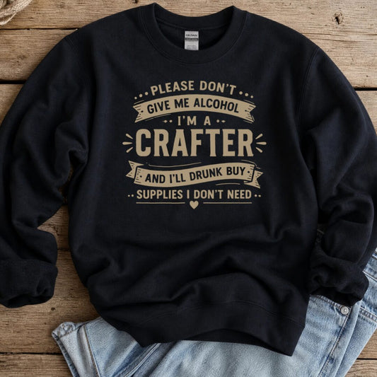 Crafting Drunk Sweatshirt Black t-shirt