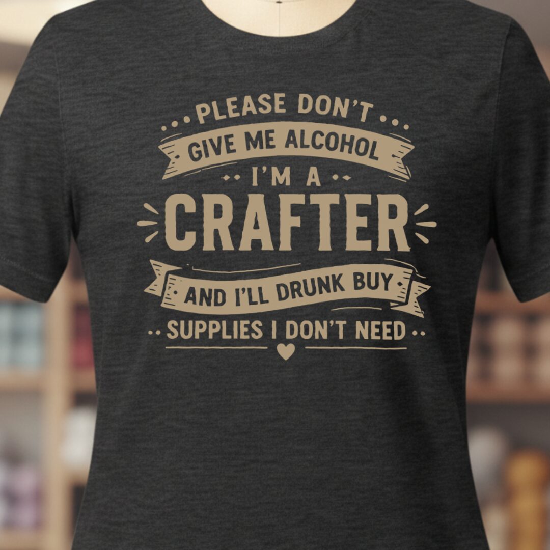 Crafting Drunk Dark Grey T-Shirt.jpg