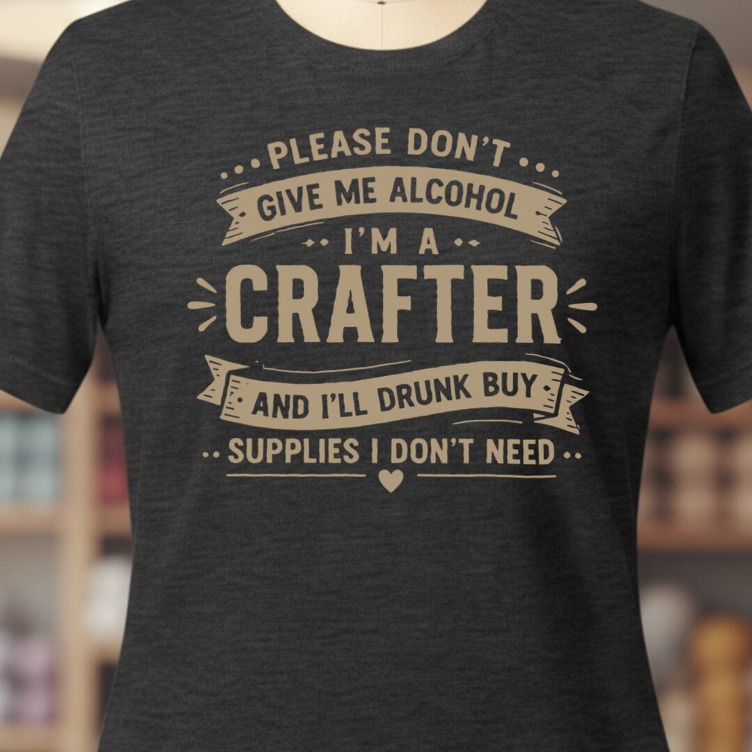 Crafting Drunk T-Shirt Dark Grey t-shirt