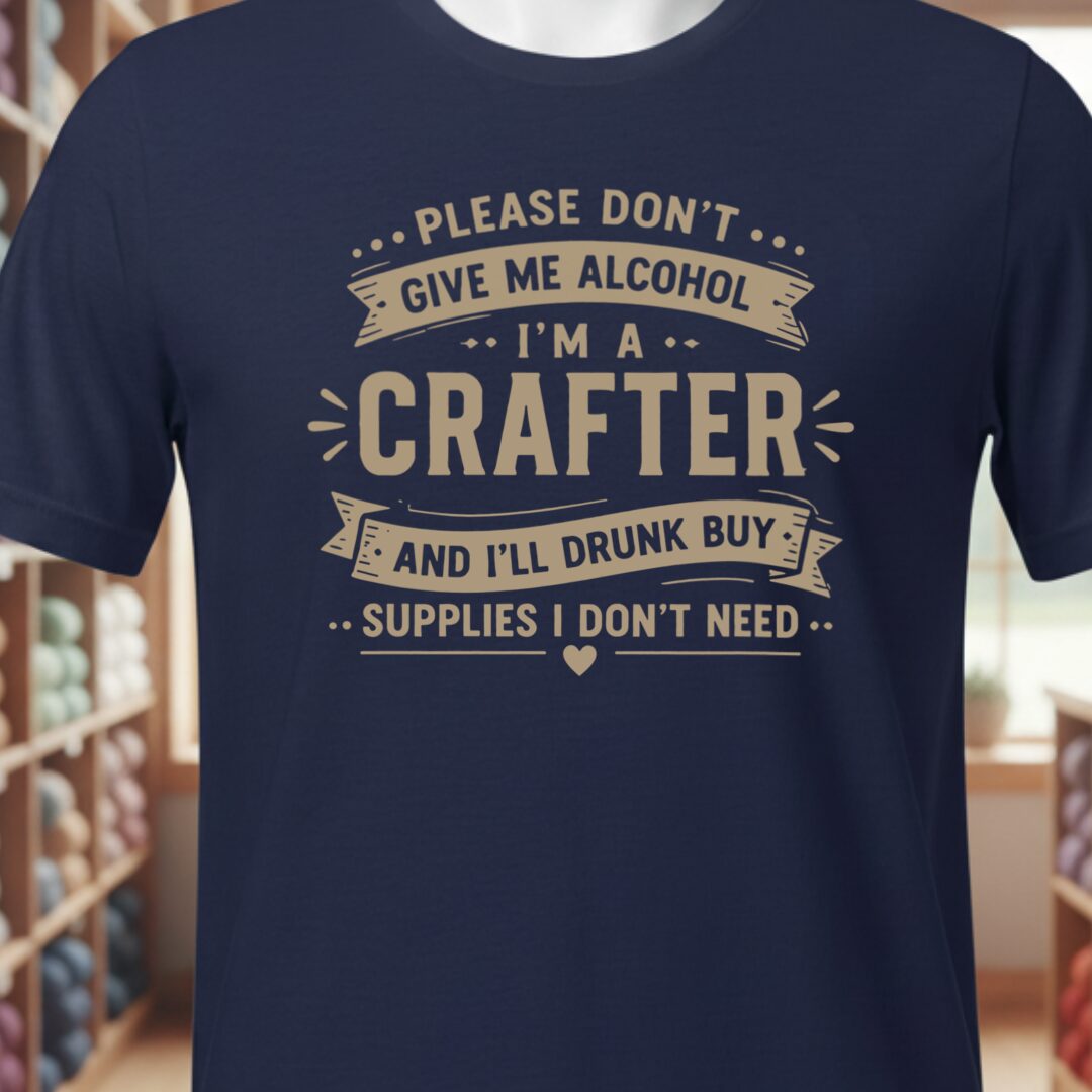 Crafting Drunk T-Shirt Navy t-shirt