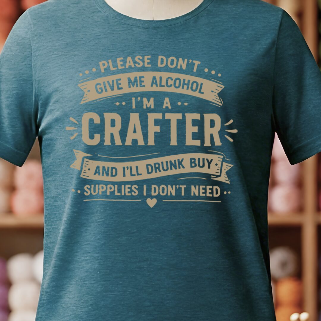 Crafting Drunk T-Shirt Teal Blue t-shirt