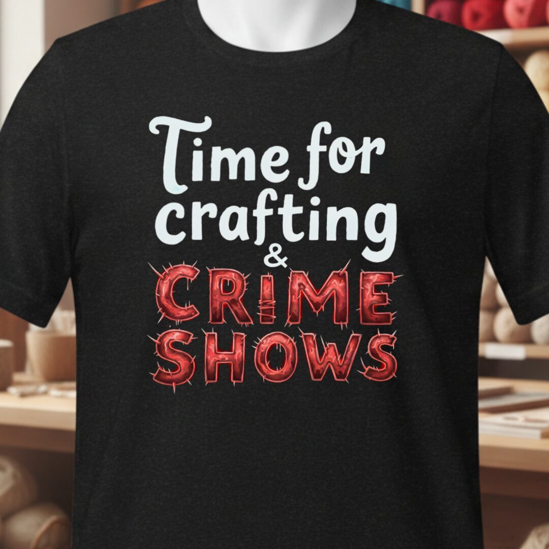 Crafting and Crime Shows T-Shirt Black t-shirt