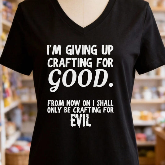 Crafting for Good V-Neck T-Shirt Black t-shirt