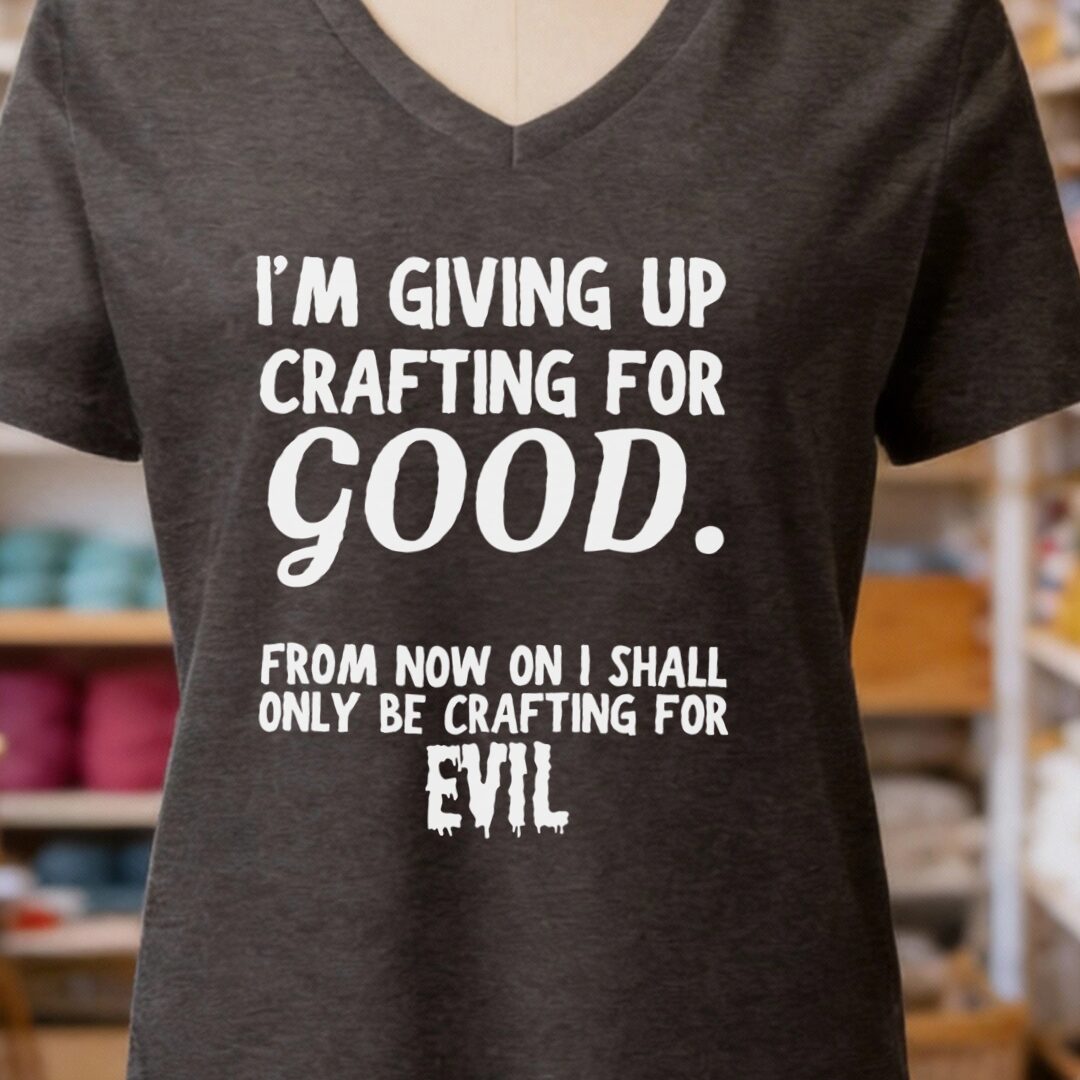 Crafting for Good V-Neck T-Shirt Dark Grey t-shirt