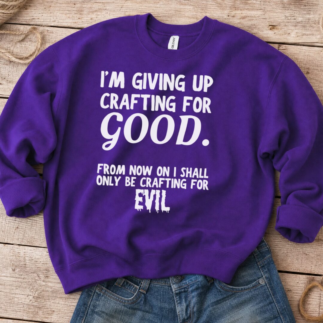 Crafting for Good Sweatshirt Purple t-shirt