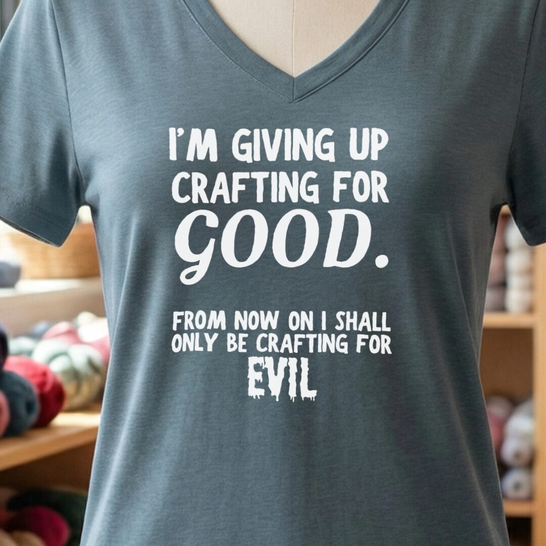 Crafting for Good V-Neck T-Shirt Slate t-shirt