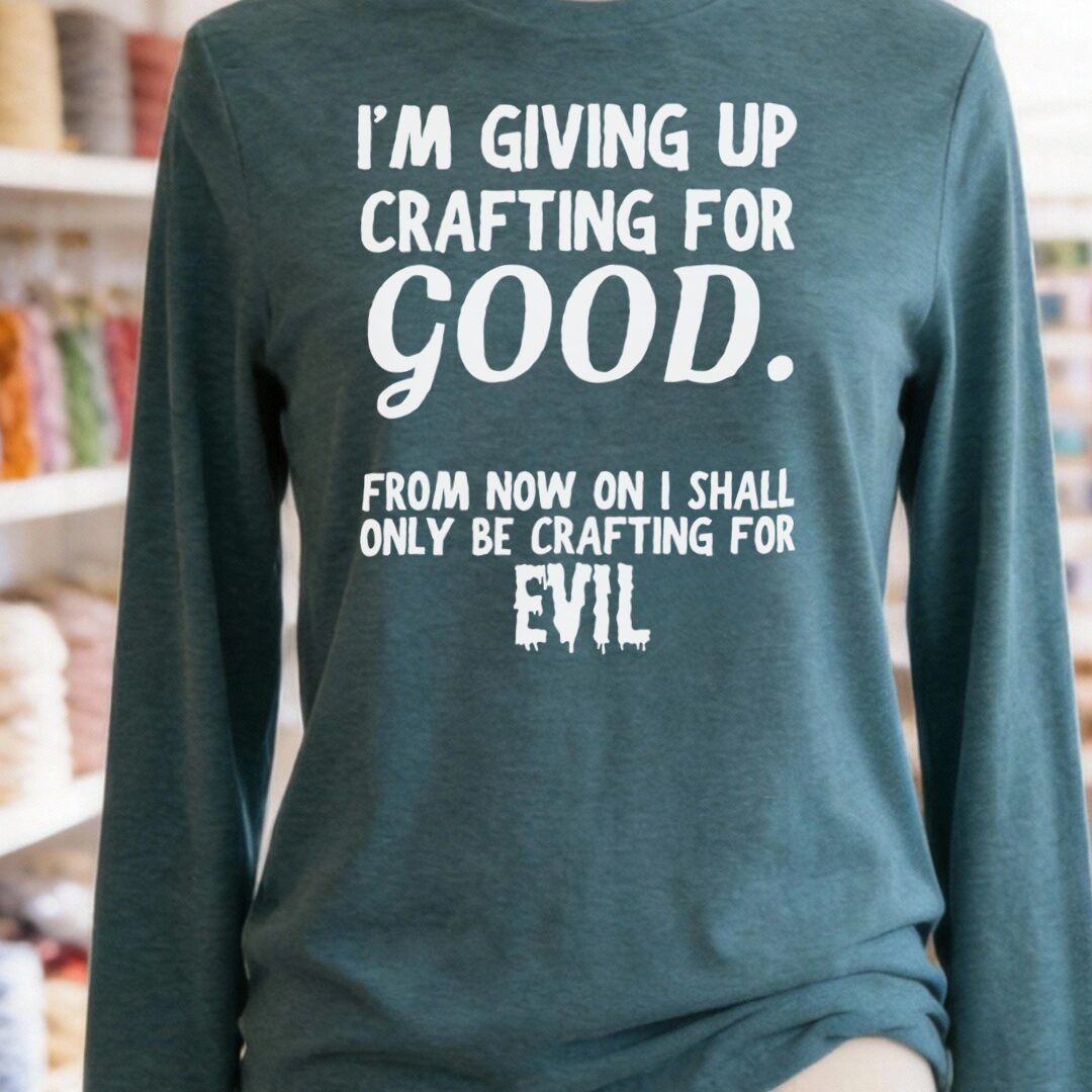 Crafting for Good Long Sleeve Tee Heather Deep Teal t-shirt