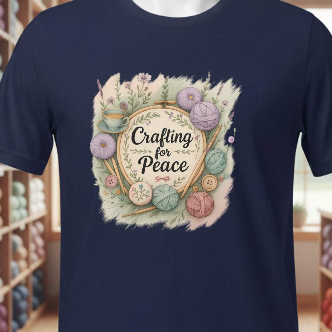 Crafting for Peace T-Shirt Navy t-shirt